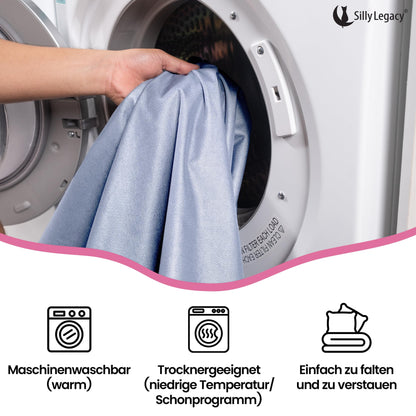 Waterproof mattress protector (double, 244 x 208 cm; gray) - Soft, thin, and reversible blanket for dogs, cats, other pets; Incontinence, urine, dirt, pet hair, saliva.