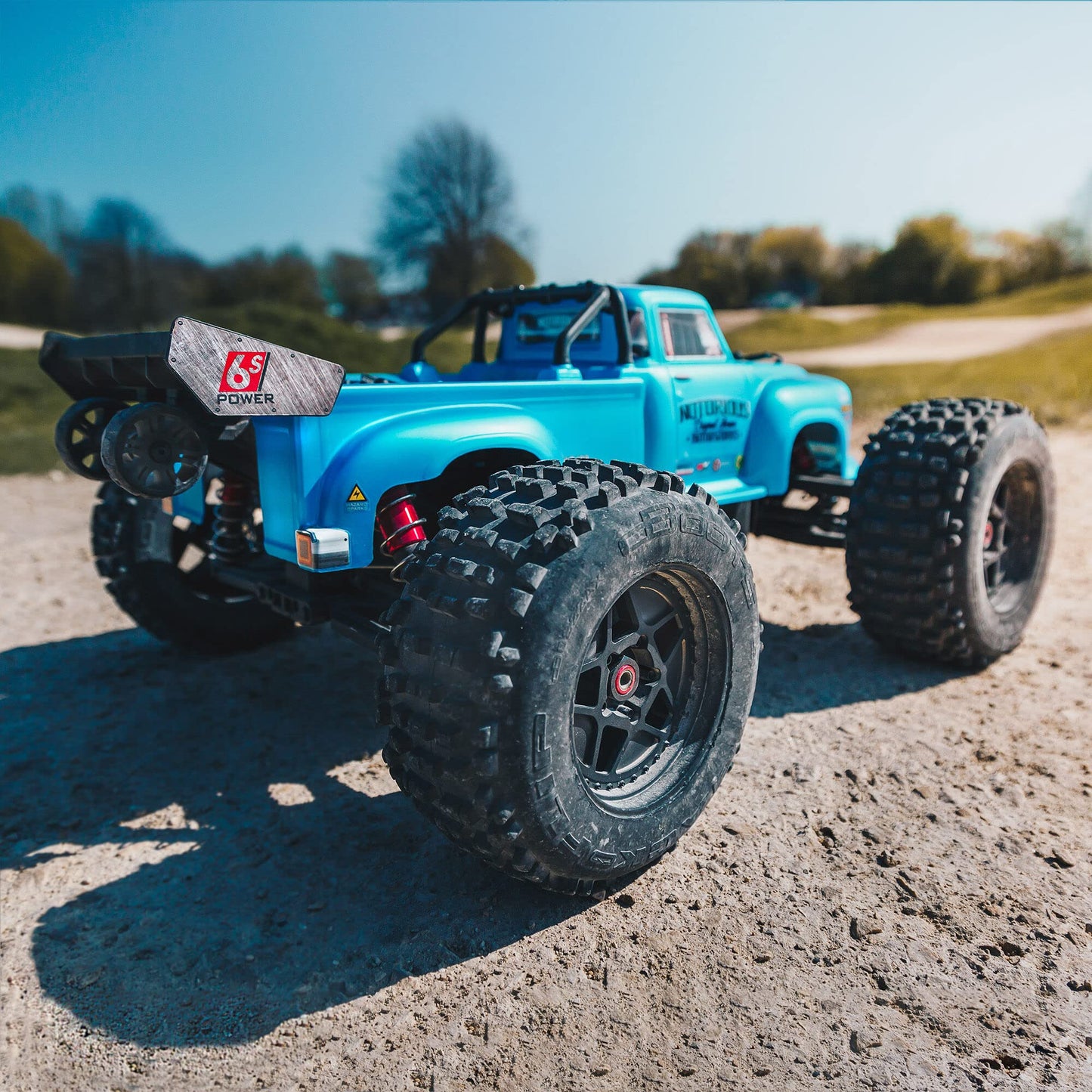 ARRMA 1/8 Notorious 6S V5 4WD BLX Stunt RC Truck with Spektrum Firm RTR (transmitter and receiver included, batteries and charger required), blue, ARA8611V5T2