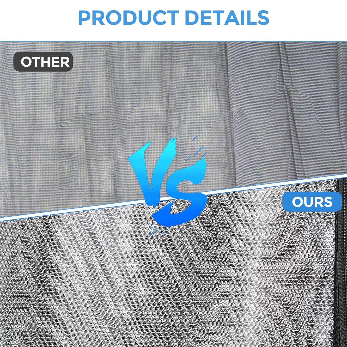 Opaltool Car Insect Net for Ford Transit Custom & Campervans, Magnetic Tailgate Rear Door Insect Screens with 4-Sided Magnets for Camping Privacy Protection.