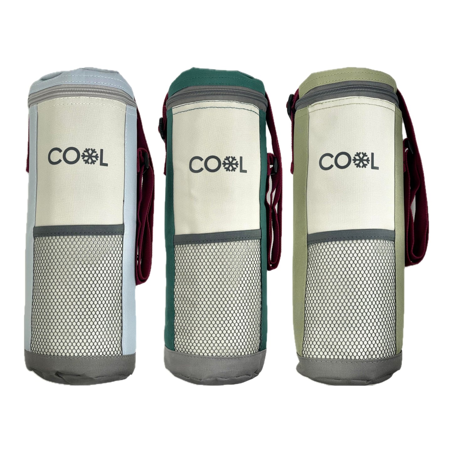 Cooler bag for bottles, fits bottles up to 1.5 L, 12x32 cm, cooler box, cooling bag with adjustable shoulder strap. Small cooler bag for drinks, perfect for outdoor, travel, comes in a set of 3.