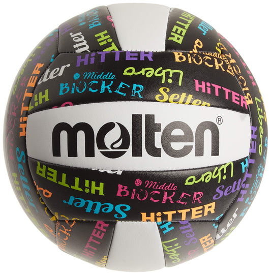 Molten Volleyball Positions Recreational Volleyball, Black/Neon colors, official product, MS500-VBP
