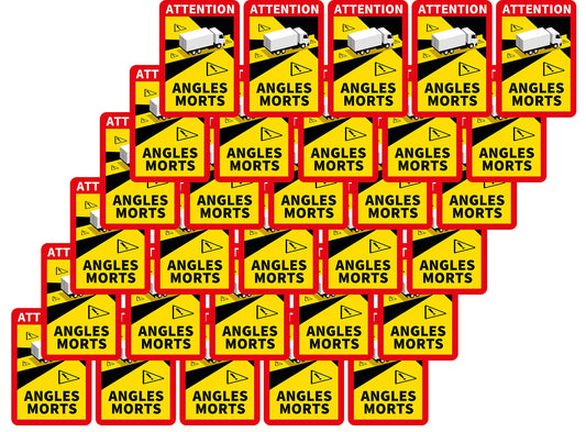 Prolac Warning Stickers Blind Spots -Dead Angle for Trucks and Trailers, 25 x 17 cm self-adhesive car labels, Motorhome Stickers (Trucks and Trailers) - 30 pieces