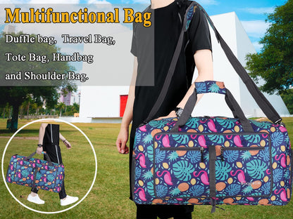 ehsbuy 60L Travel Duffel Bag Large Foldable Sports Bag for Men and Women with Shoe Compartment Waterproof Gym Bag for Sports Vacation Overnight Stay