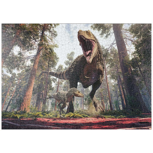 MyPuzzle Tyrannosaurus Rex and Its Offspring - Premium 1000 Piece Puzzle - MyPuzzle Special Collection from Puzzle Galaxy