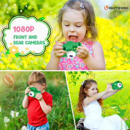 HD dinosaur camera toy, high-resolution video recording, rechargeable and portable - 32GB SD card included - back-to-school and birthday gift for kids aged 3-12.