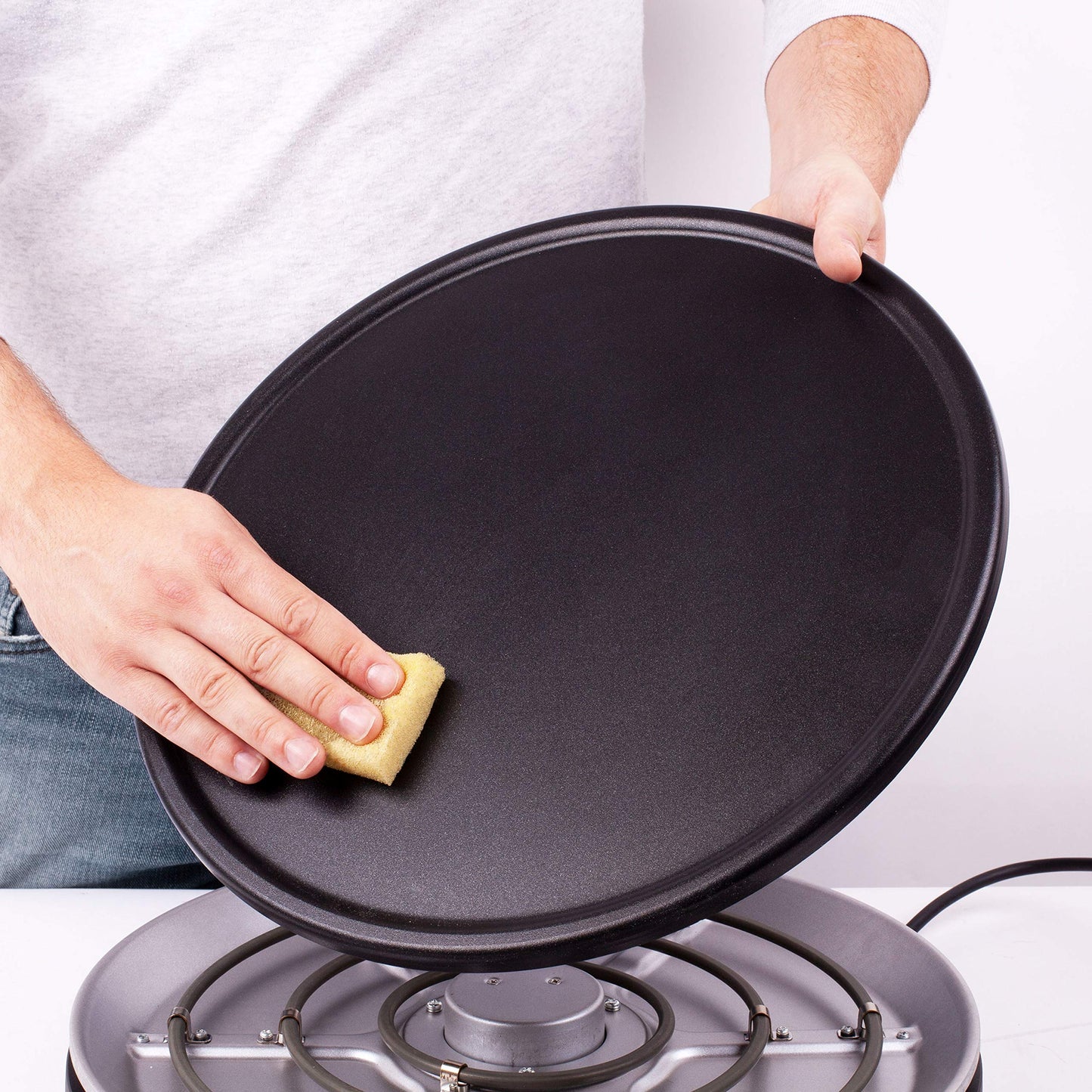 Duronic PM152 Crepe Maker 37 cm XXL - Electric Crepe Iron with removable grill plate, stepless temperature control - Crepe Maker, Tortilla, Galette & Taco Machine, 1500 W, including accessories.