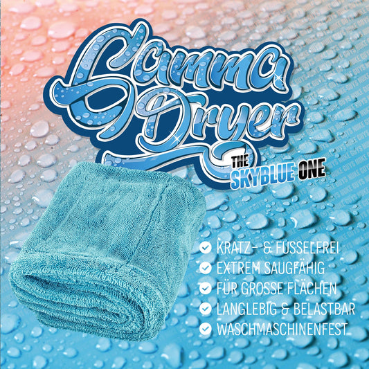 Nuke Guys Gamma Dryer XXL | Ultra absorbent drying towel 1400 GSM blue 50x80cm | Lint-free, soft rounded fibers, scratch-free, extra large | Premium microfiber cloth for car motorcycle bicycle