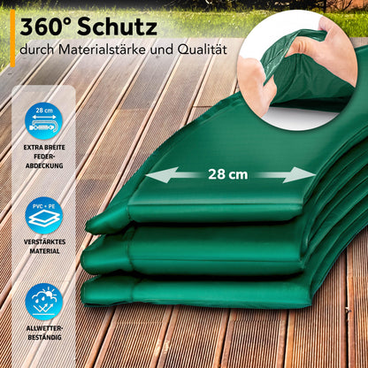 KIDUKU Trampoline Edge Cover | Ø 244cm 305cm 366cm 427cm | tear-resistant | 100% UV resistant spring cover edge protection (Green, 305 cm)
