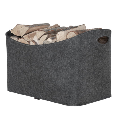 Rubberneck XXL felt wood bag – storage for firewood, newspapers – 63 x 40 x 42 cm (Anthracite)