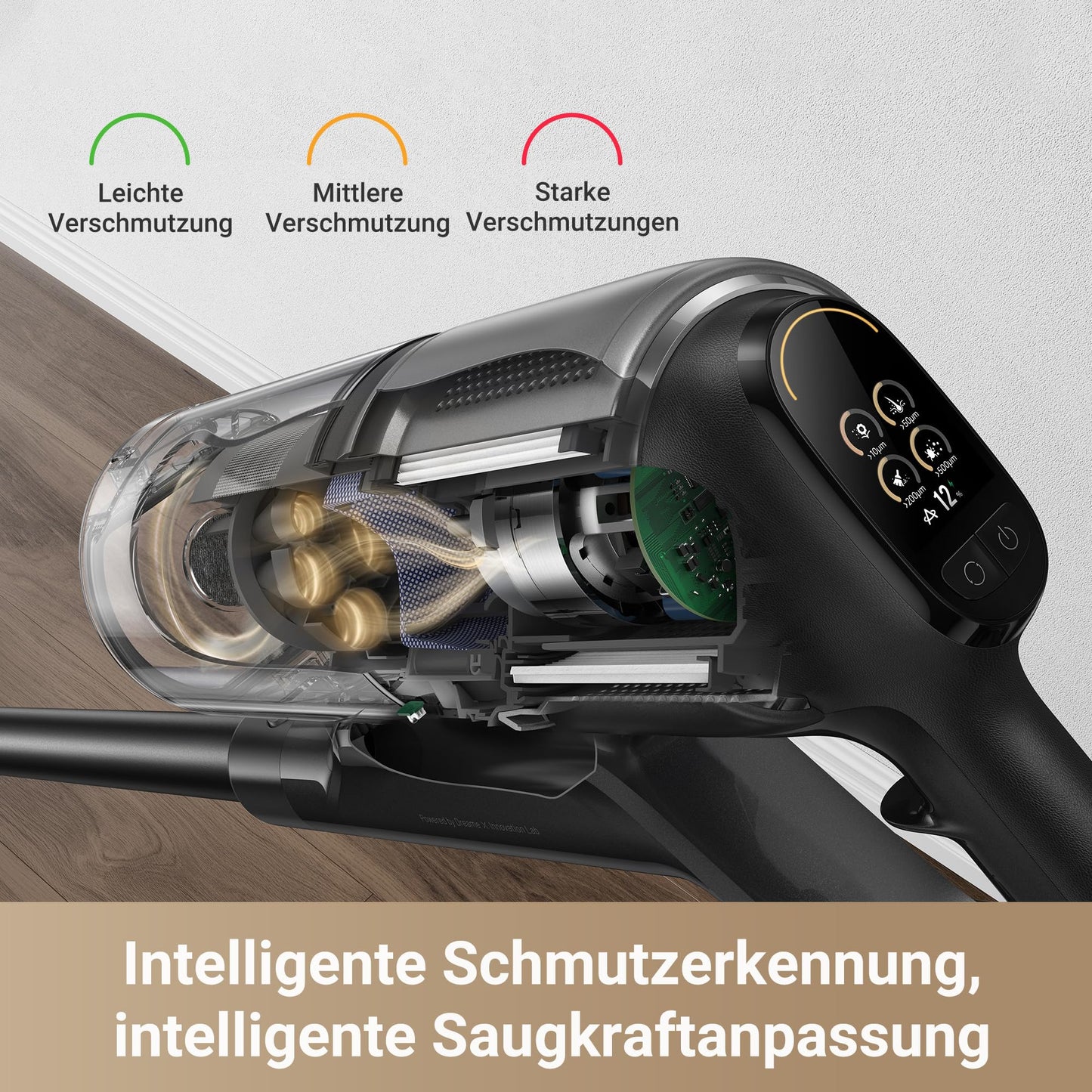 Dreame Z30 Cordless Stick Vacuum, 310 AW Suction Power, 90 min Max Cleaning Time, Dust-Reveal Technology, Pet Hair Removal Tool, Multi-Surface Cleaning Power, Dirt Detection.