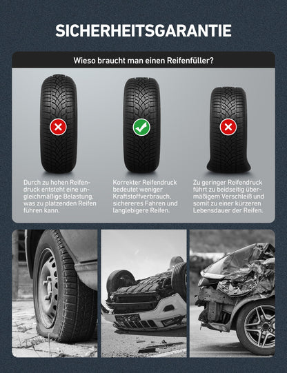 AstroAI Digital Tire Inflator with Gauge, 250 PSI, Air Chuck and Compressor Accessories, Durable, with Rubber Hose and Quick Connect Coupler for 0.1 Screen Resolution