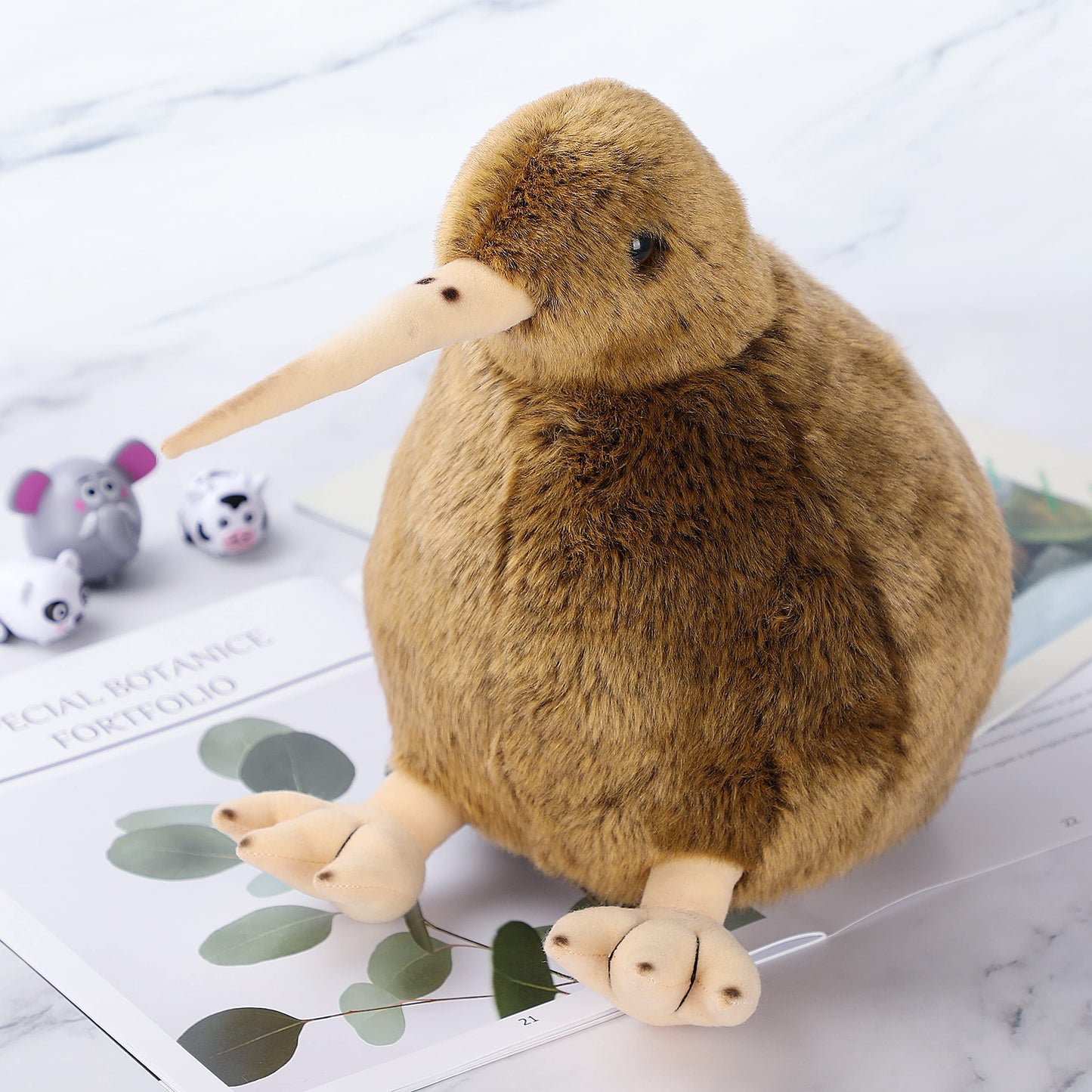 Kiwi bird plush toy, cuddly toy, furry kiwi plush doll, soft, fluffy like a real bird, huggable toy - gift for any age and occasion, one size fits all, al-01-1