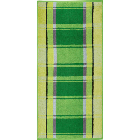 Erwin Müller 2-pack apple green shower towel set size 70x140 cm - Ludwigsburg - 100% cotton - cuddly soft, absorbent, voluminous - practical with loops on both sides (available in more colors)