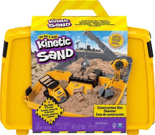 Kinetic Sand Construction Kit with 907 g Kinetic Sand & 907 g Bag of magical Indoor Play Sand natural brown