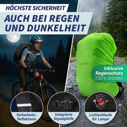SASMO® Bike backpack 20l with thermal compartment & helmet net | MTB backpack | Bike backpack - incl. rain cover & phone pocket | Hydration pack bike backpack for men & women