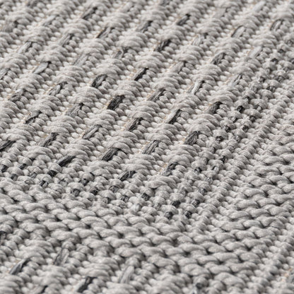 SIMPEX Outdoor Rug Weatherproof Grey 200x290 cm, UV-resistant, perfect for kitchen, balcony, terrace, garden, living room, dining room, Solid design with border, Easy to care for