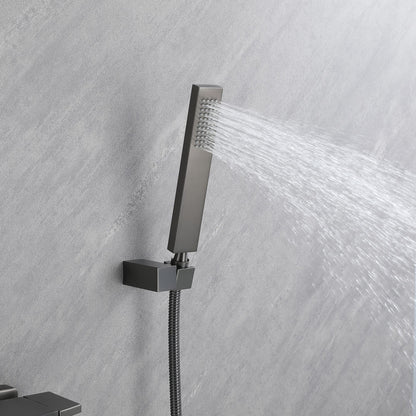 Bathtub faucet waterfall faucet bathtub mixer with shower tub faucet, tub faucet waterfall, bathtub faucet set, brass bathtub faucets (gray)
