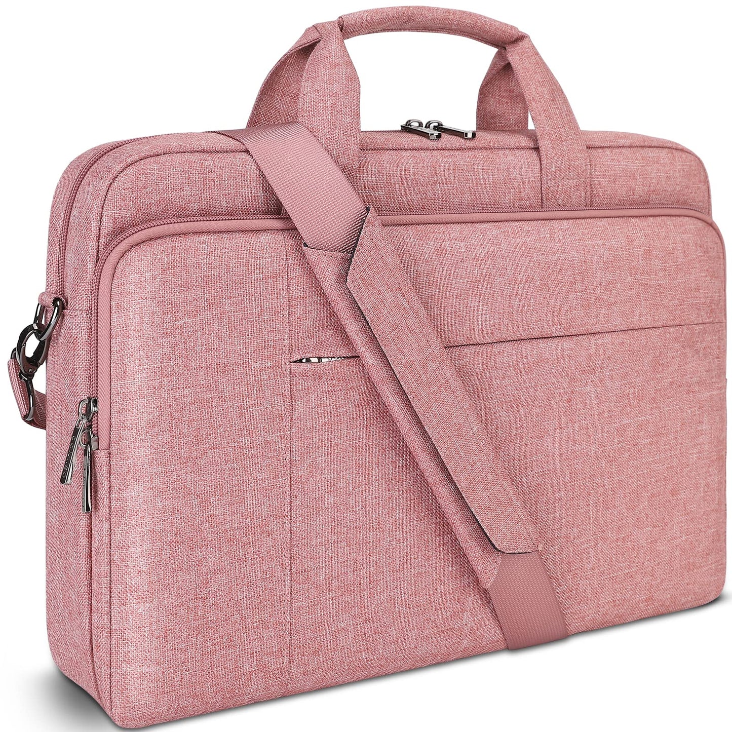 DOMISO 17 inch Laptop Bag Briefcase Shoulder Bag Business Waterproof Notebook Bag for 17-17.3" Notebook/Dell Inspiron/Lenovo IdeaPad/HP Envy/MSI GS73VR Stealth Pro/ASUS ROG, Pink