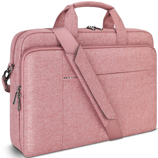 DOMISO 17 inch Laptop Bag Briefcase Shoulder Bag Business Waterproof Notebook Bag for 17-17.3" Notebook/Dell Inspiron/Lenovo IdeaPad/HP Envy/MSI GS73VR Stealth Pro/ASUS ROG, Pink