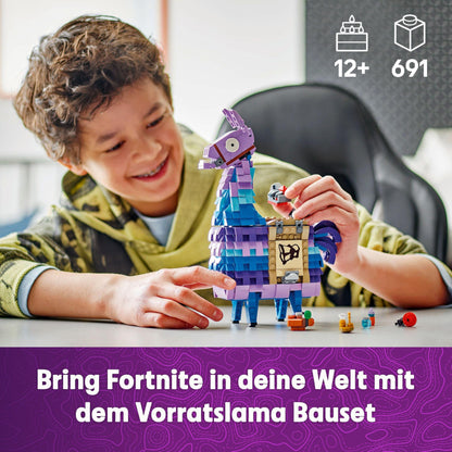 LEGO Fortnite Supply Llama Toy - Buildable & Collectible Figure from Video Game - Includes accessories like Slurp Juice - Gaming Playset - Gamer Gift for Boys, Girls, and Teens 12+ - 77071