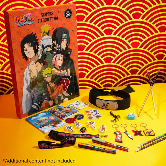 Naruto Advent Calendar 2025 Kids Teen Countdown Calendar with 24 Surprises Stationery Toys Kawaii Anime Gift (Orange)