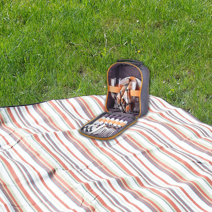 PEARL Picnic Dinnerware: Picnic set for 2: glasses, napkins, plates, cutlery (dinnerware set, 2 people, picnic backpack)