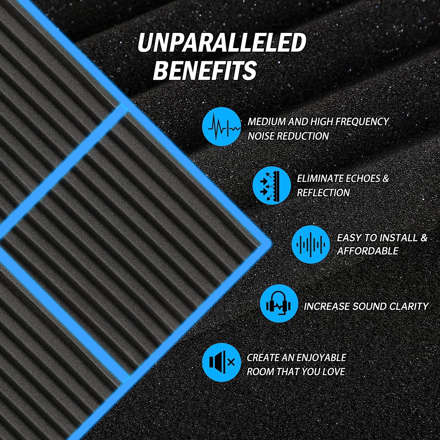 Sound absorber acoustic foam, 36 pieces of acoustic foam for podcasts, recording studios, offices, home learning, acoustic foam mat (30 x 30 x 2.5 cm)