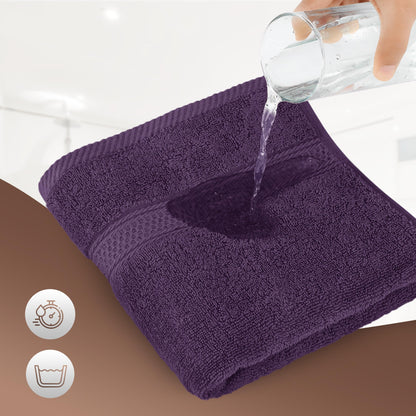 Utopia Towels - 6 pack of Terry hand towels 50x100 cm with hanging loop, medium size towels 100% cotton soft and absorbent towel set (Plum)