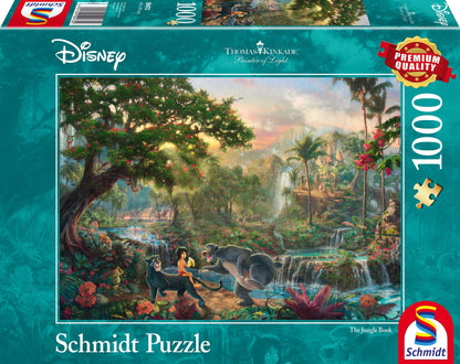Schmidt Spiele 59673 Thomas Kinkade, Disney, Lion King, 1,000 Piece Puzzle & 59473 Thomas Kinkade 59473-Thomas, Disney Jungle Book, Puzzle, 1,000 Pieces, Colorful