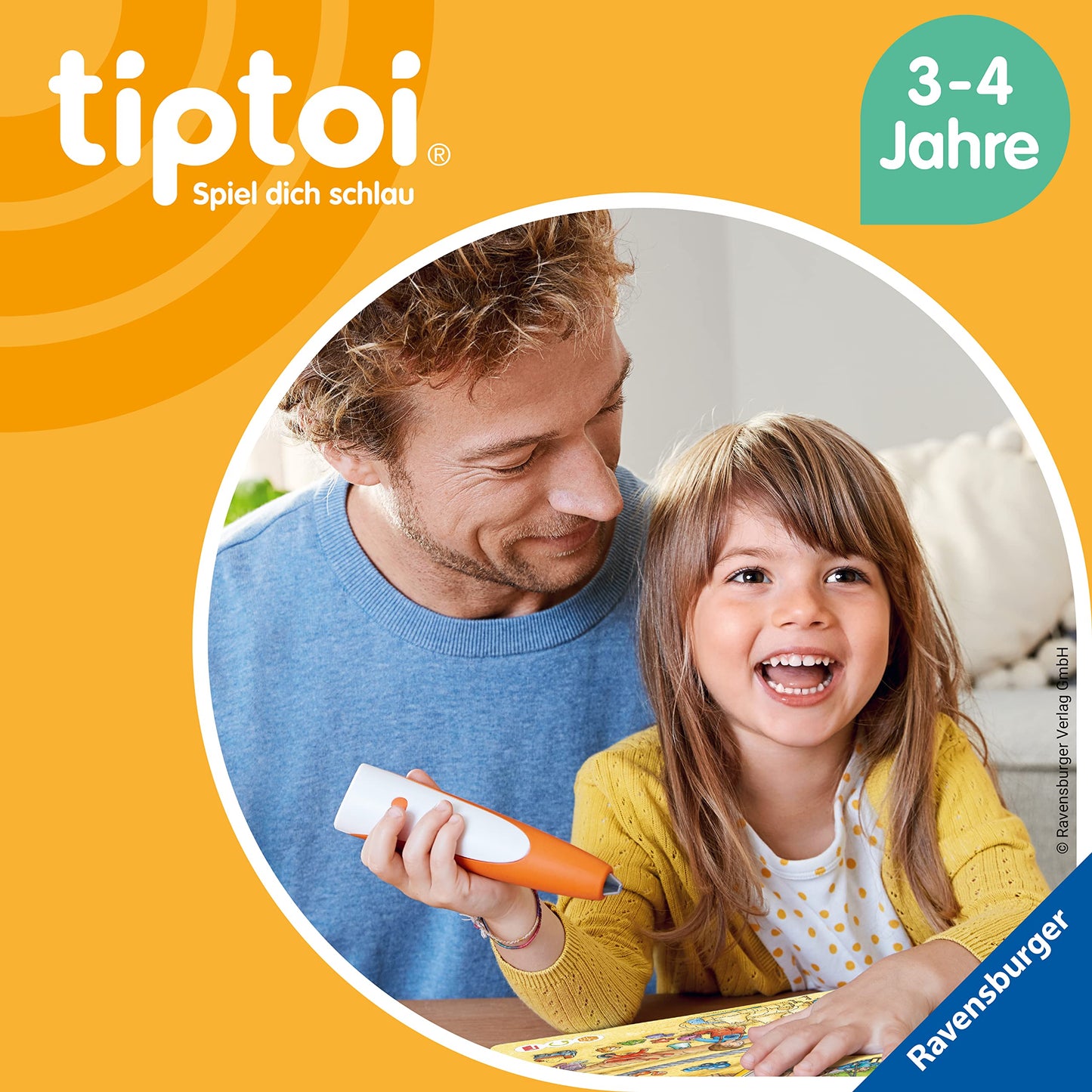 Ravensburger tiptoi Pen and Picture Word Book Kindergarten - Educational Toy for Children aged 3 years and above - Stylus with superior audio quality, battery, and soft-grip cover - Green, Orange, Silver - 00113