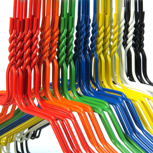 100 coated wire clothes hangers, colorful assortment 40 cm Hangerworld