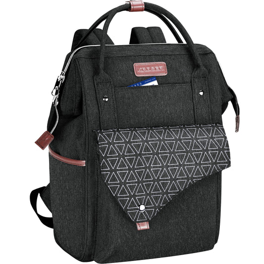 KROSER backpack for women, school laptop backpack 15.6 inch daypack waterproof for university/travel/business/work women/men, black.