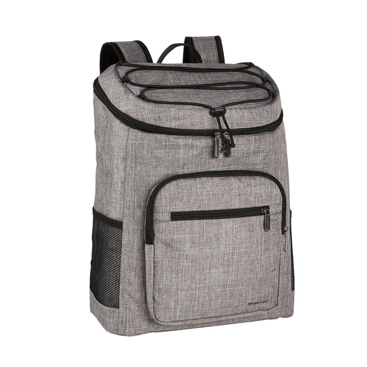 Amazon Basics backpack cooler, waterproof, lightweight, insulated, 20L capacity (30 cans), Gray