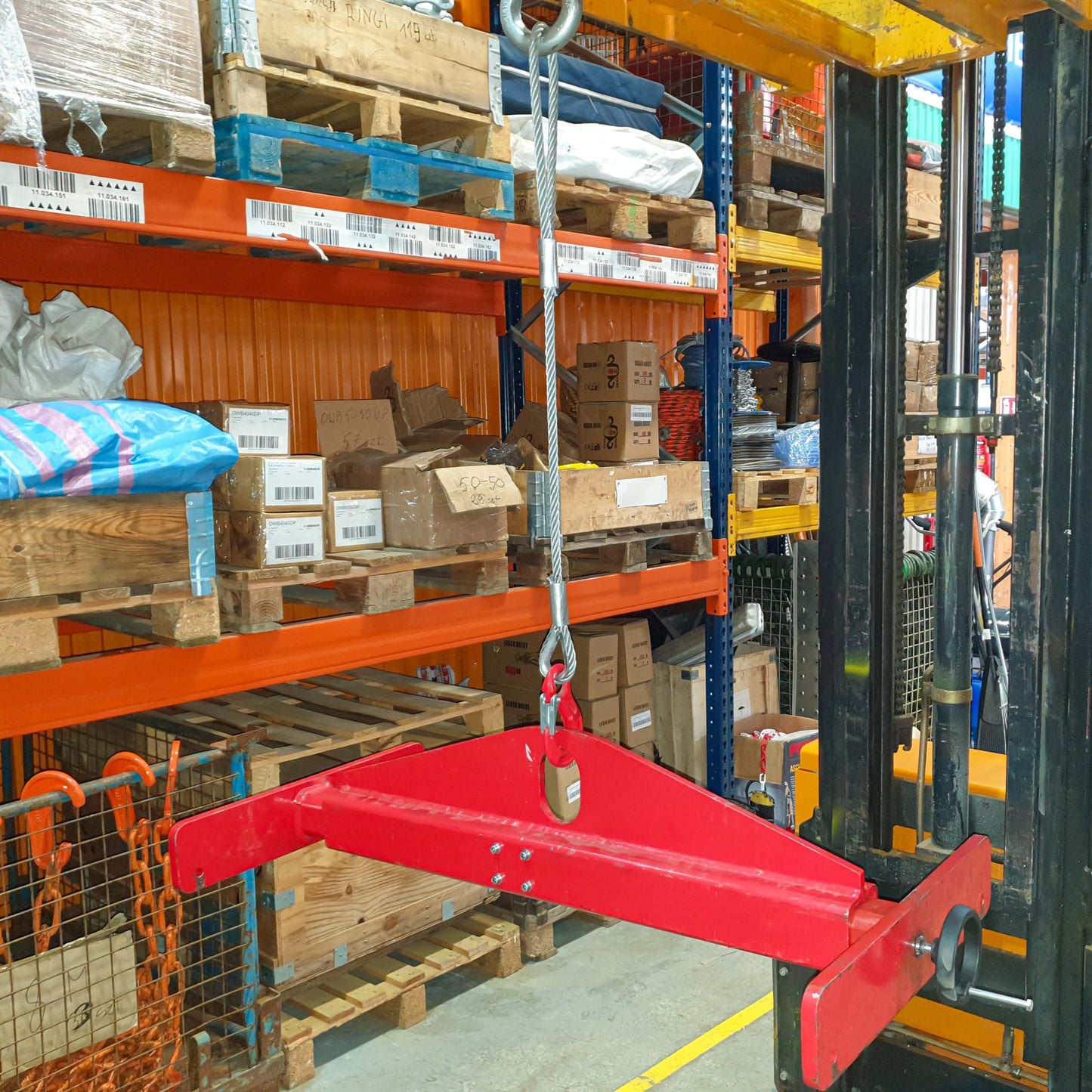 ALFA LOGISTICS Fall rope 8mm diameter 8m length with hook and eye - Wire rope with hook - Steel rope with eyes and hooks - Reliable forestry rope