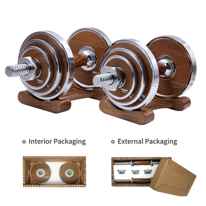 PROIRON Walnut-steel dumbbell set 20KG Adjustable dumbbell for gym office home (Pair)