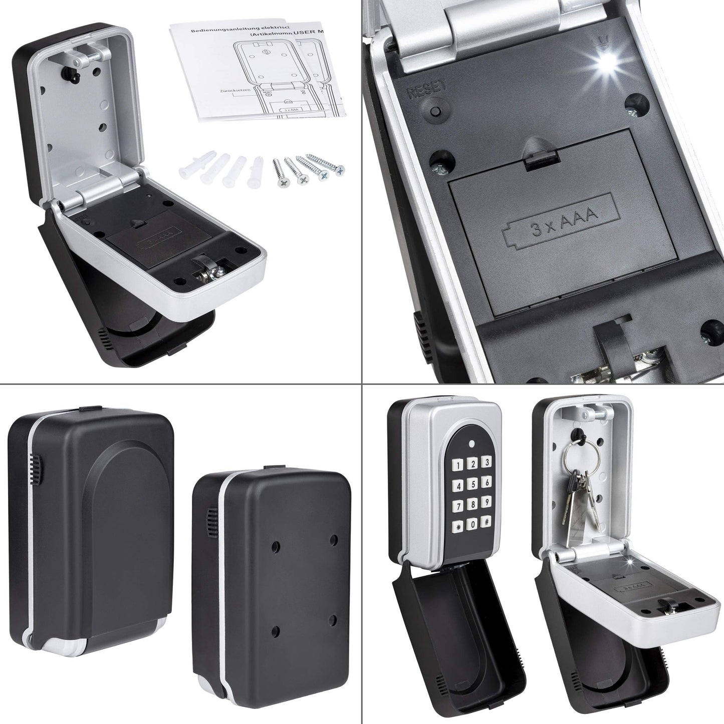 ONVAYA® Electronic Key Box | Key safe with individually adjustable code | Easy wall mounting | Weatherproof metal casing for indoor & outdoor use | Master code