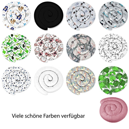 XXL 300 cm bed snake for allergy sufferers, bed pillow, nursing pillow, decorative pillow, bed surround snake, handmade 100% cotton ekmTRADE (43 - White - Green Dinosaurs, 300 cm)