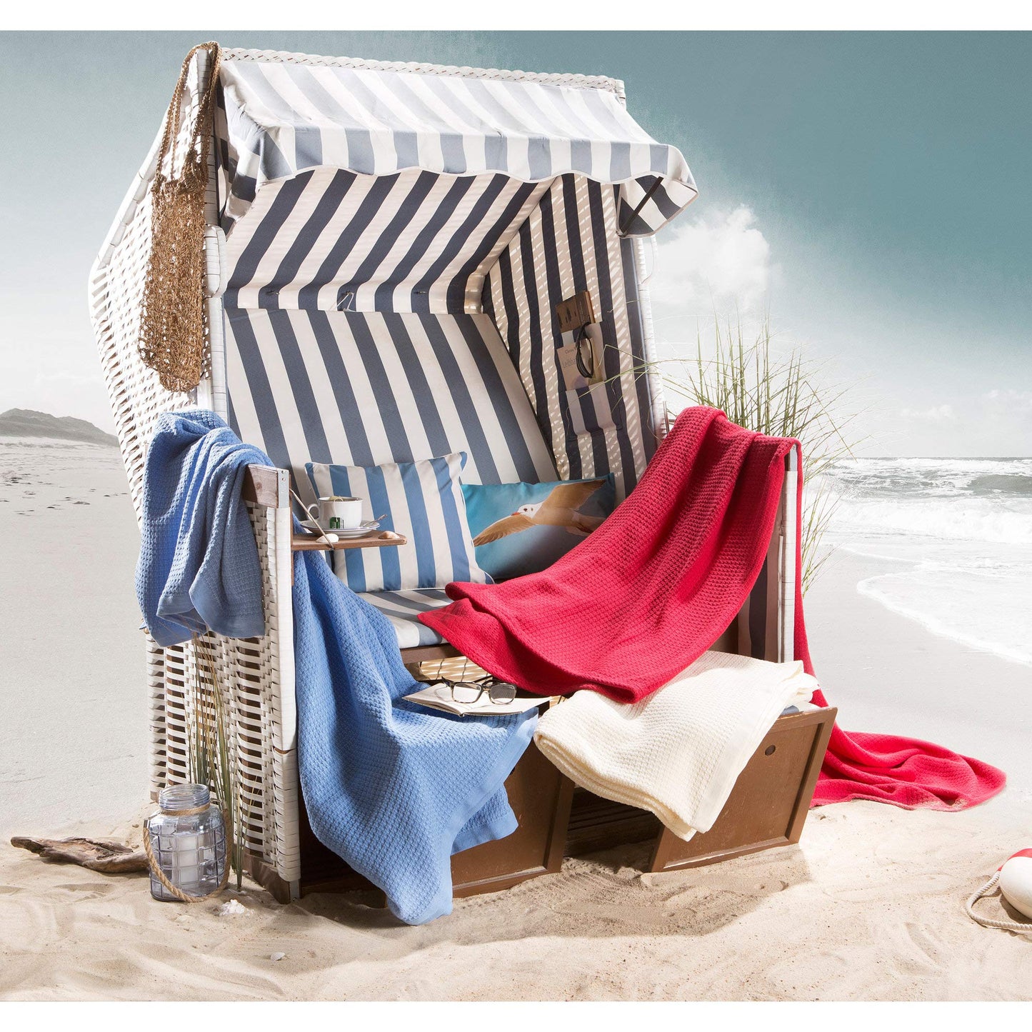Erwin Müller summer blanket, cotton blanket natural size 150x200 cm - airy-light, soft quality, very pleasant - 100% cotton.