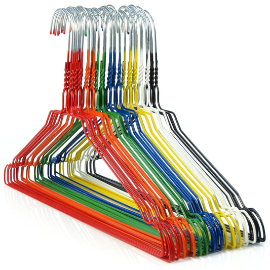 100 coated wire clothes hangers, colorful assortment 40 cm Hangerworld