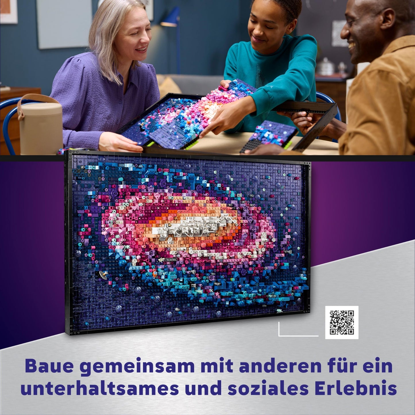 LEGO Art The Milky Way Galaxy, wall decoration, gift for space and astronomy fans, building set for adults, creative activity, solar system and constellations, wall art for the living room 31212