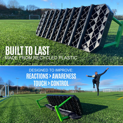 QUICKPLAY Replay Station Soccer Portable Rebound Wall - Portable Rebounder Board with Two Surfaces and Adjustable Angle - Soccer Training Equipment for Ball Control and Passing Drills