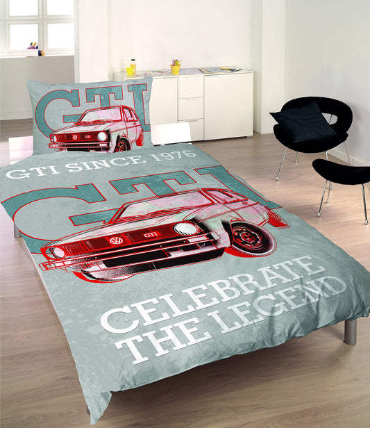 SkyBrands Volkswagen Golf 1 GTI bedding set Retro 135 x 200 with pillow 80 x 80 cm Celebrate The Legend