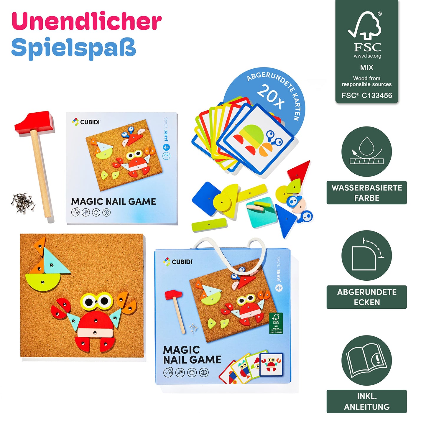 CUBIDI® Hammering game for children aged 3 years and up - hammering game for children's toys aged 3 years and up to promote imagination & motor skills in boys and girls.