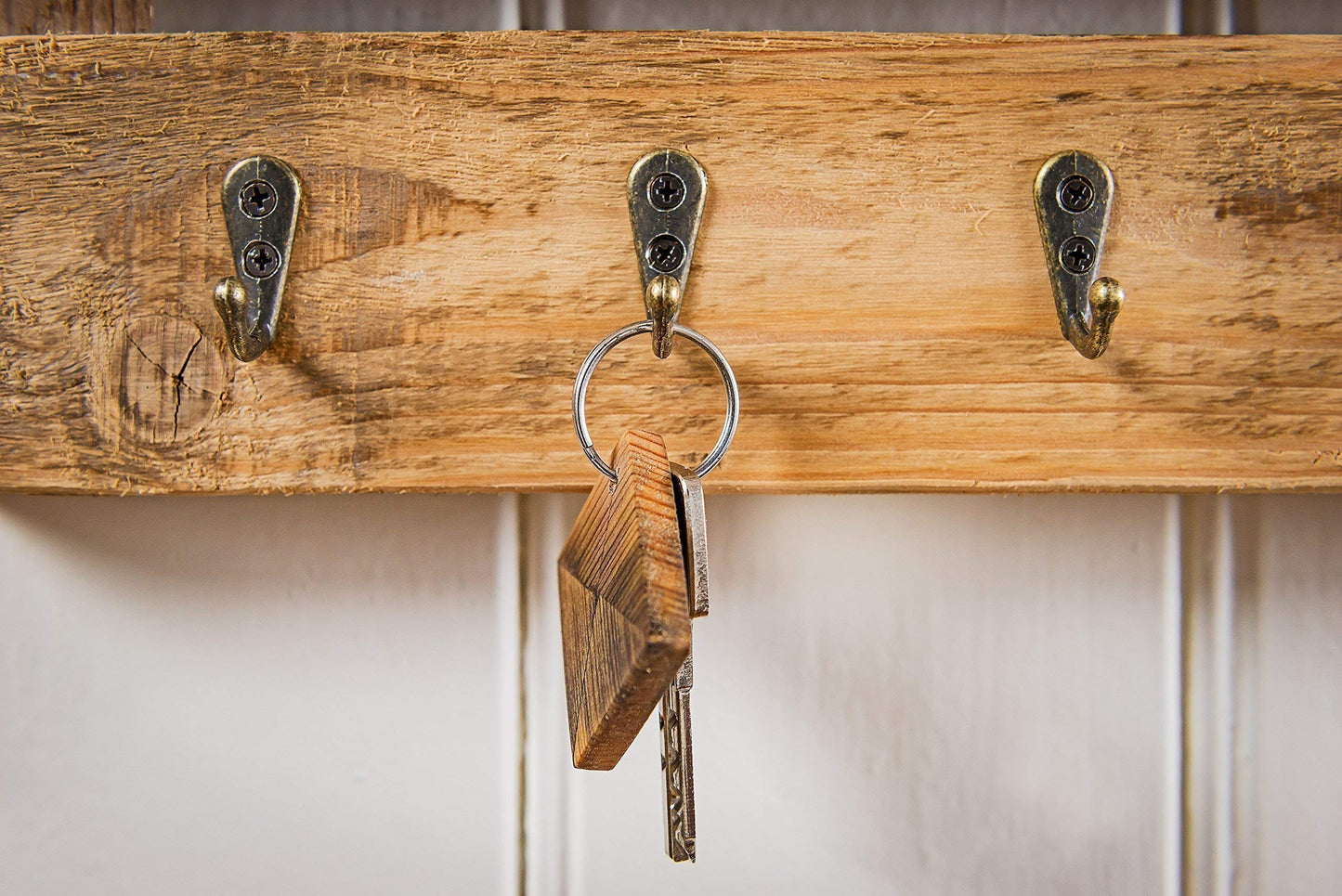 Wooden key rack WITH SHELF and chalk paint.