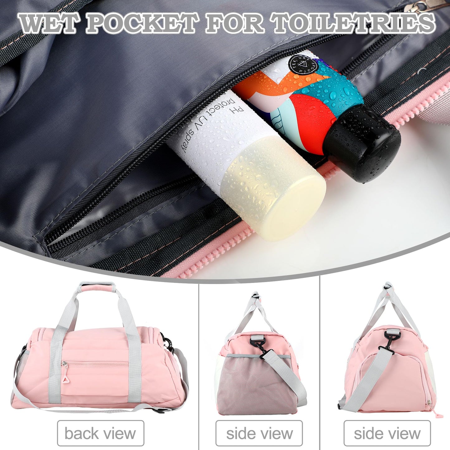 Sports bag for men and women, pink, fashionable.