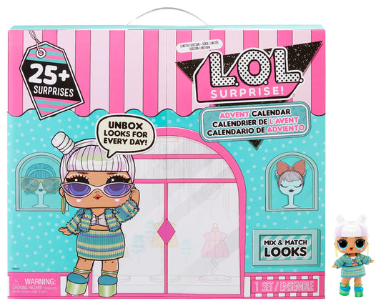 L.O.L. Surprise! Advent calendar with limited edition collector doll and 24 surprises - Makeover Babe 2.0 - mix and match outfits, shoes, and accessories - great gift idea for girls ages 4 and up.
