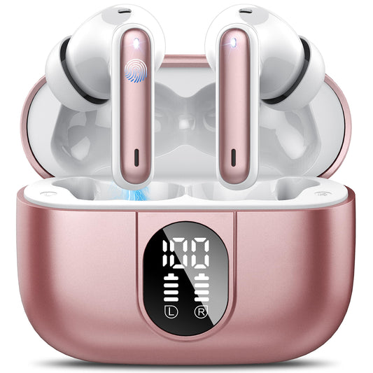 AI headphone translator, 3-in-1 Bluetooth 5.3 real-time voice translator headphones with 164 languages/6 translation modes, 40hr translator earbuds with ENC mic and app for learning, traveling, business Pink