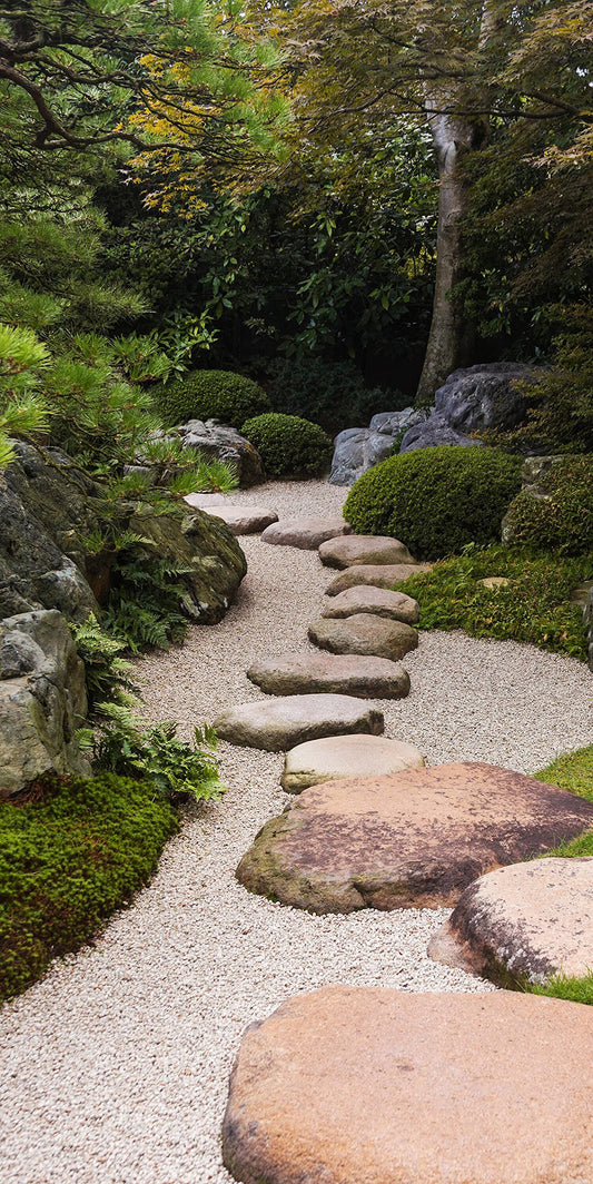Wall mural 24 Door Mural Japanese Zen Garden, Stones, Plants 70 x 200cm (W x H) - Decorative self-adhesive film sticker for doors, door film, stickers, M1390