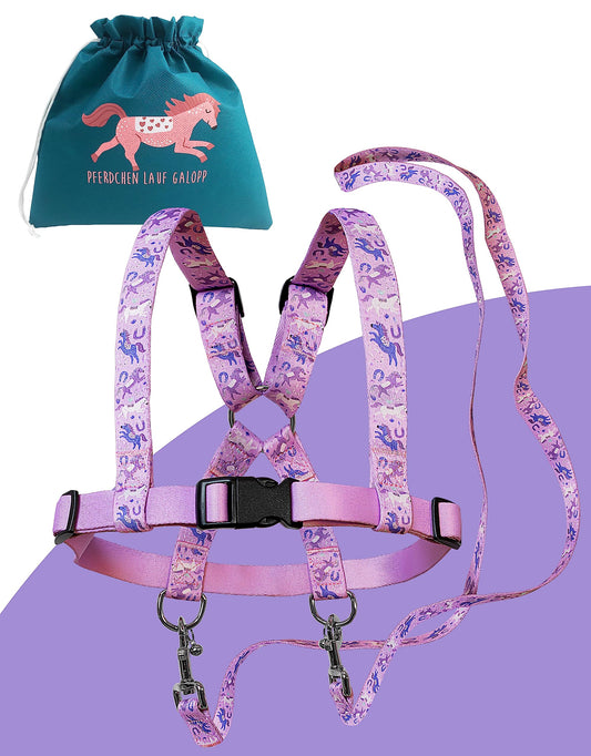 Jubi® Small Horse Lead for Kids - size adjustable for perfect fit and storage bag - horse harness for kids/horse toy...