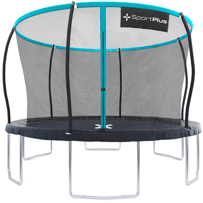 SportPlus Trampoline Outdoor 305cm & 366cm, kids trampoline with edge protection, outer poles & inner net, sturdy frame construction, garden trampoline, also for adults up to 120/150kg - GS certified